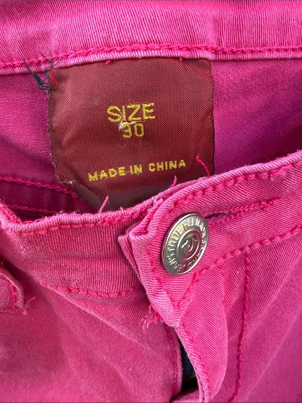 True Religion Women's Skinny Jeans in Fuchsia Pink - Picture 5 of 9
